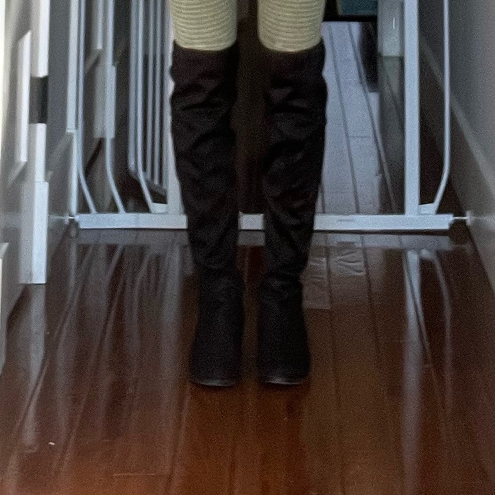 Sam Edelman Black Suede Over the Knee Boots